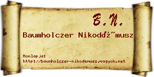 Baumholczer Nikodémusz névjegykártya